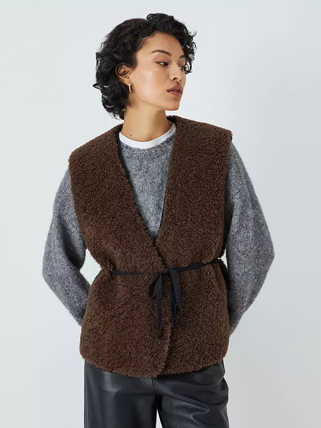 Leon & Harper Vamos Boucle Gillet Vest - Brown
