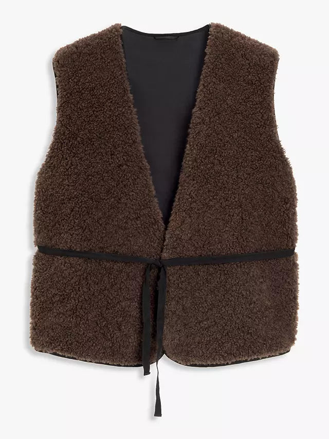 Leon & Harper Vamos Boucle Gillet Vest - Brown