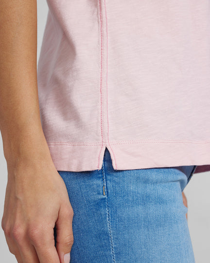 Mos Mosh Arden Organic V Neck SS Tee - Silver Pink