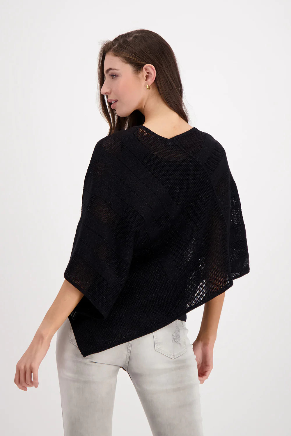 Monari Pullover Poncho Lurex M408075 - Black