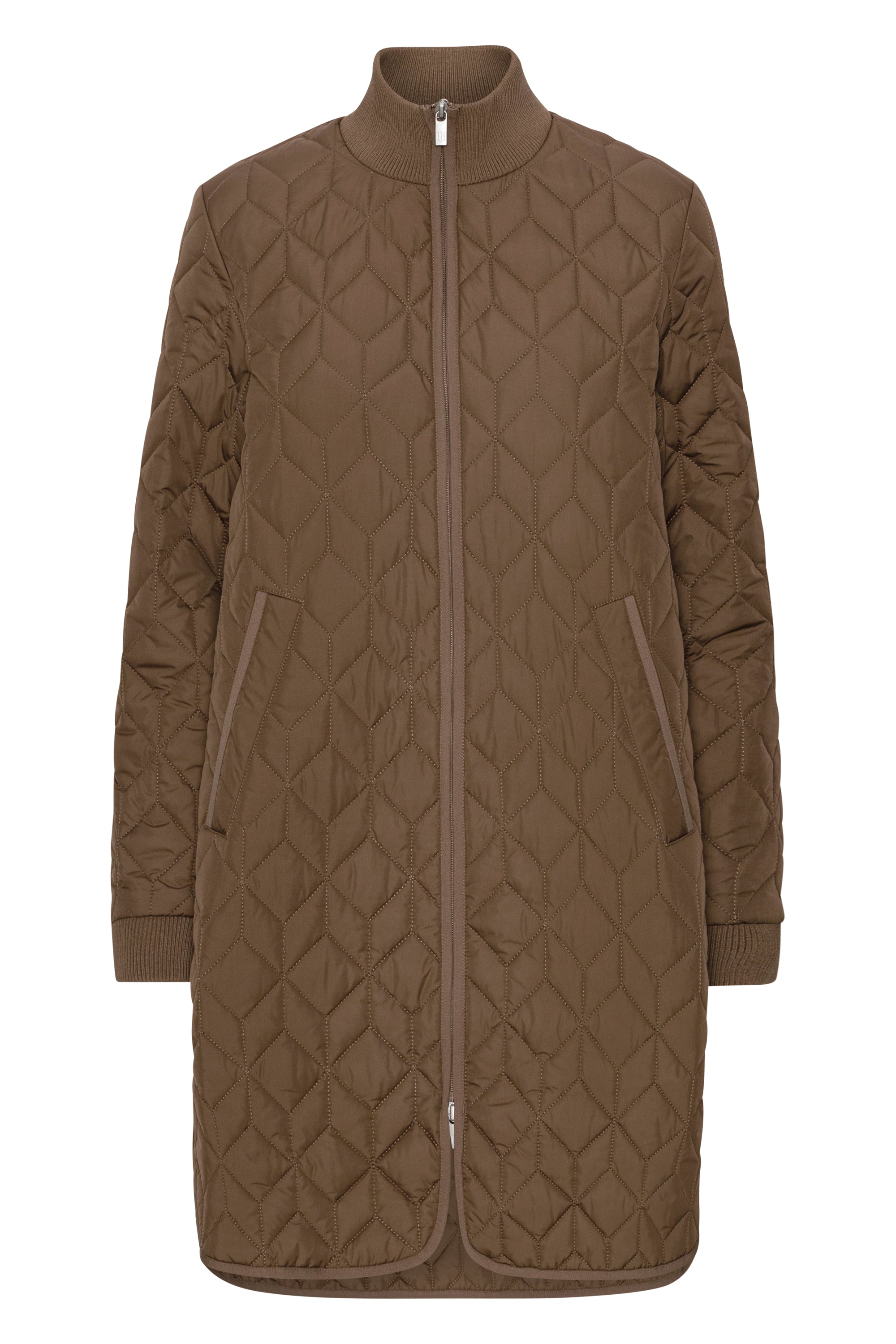 Ilse Jacobsen Knee Length Quilt Coat Art 06 - Cub Brown