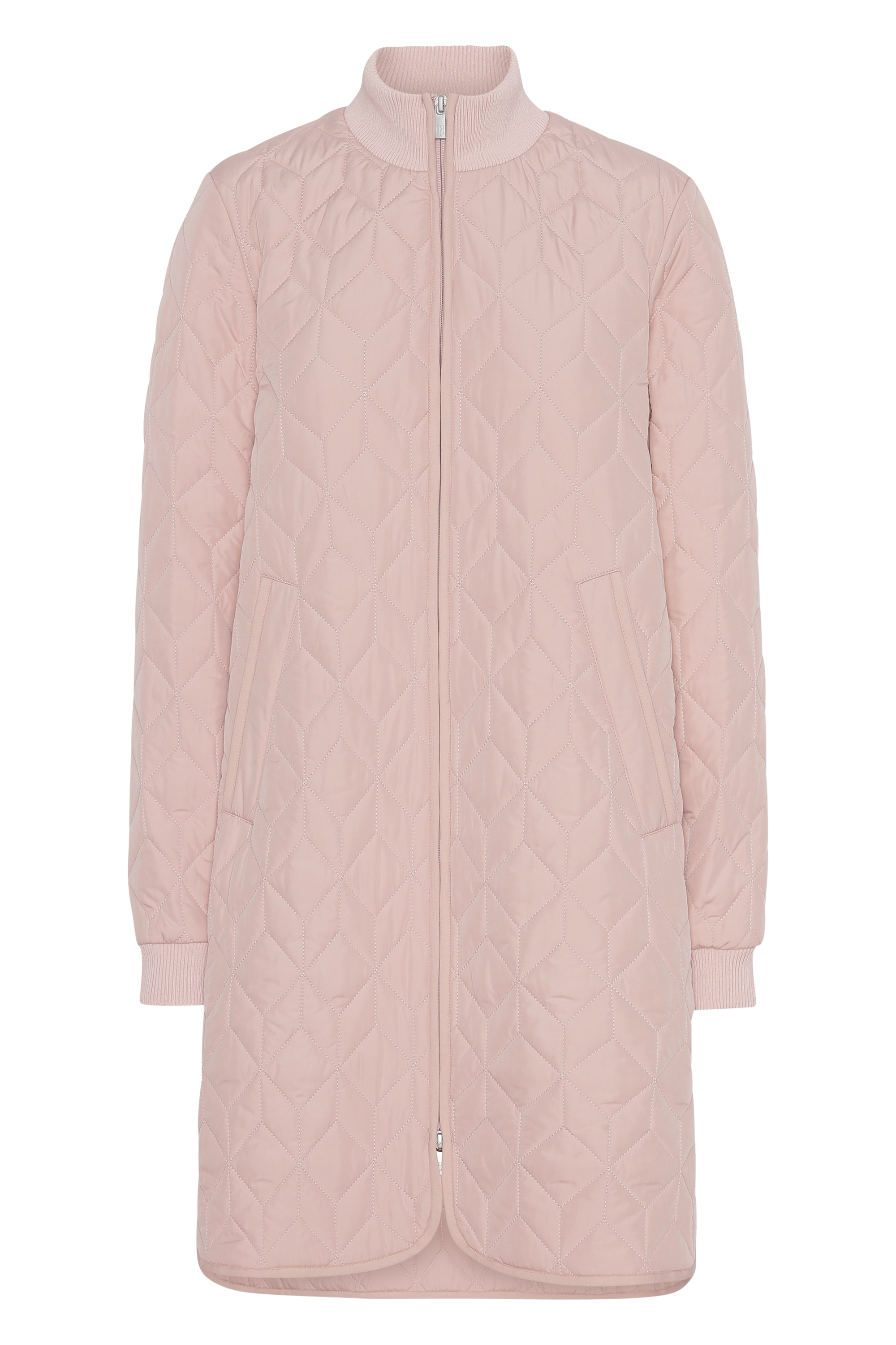 Ilse Jacobsen Knee Length Quilt Coat Art 06 - Pale Pink