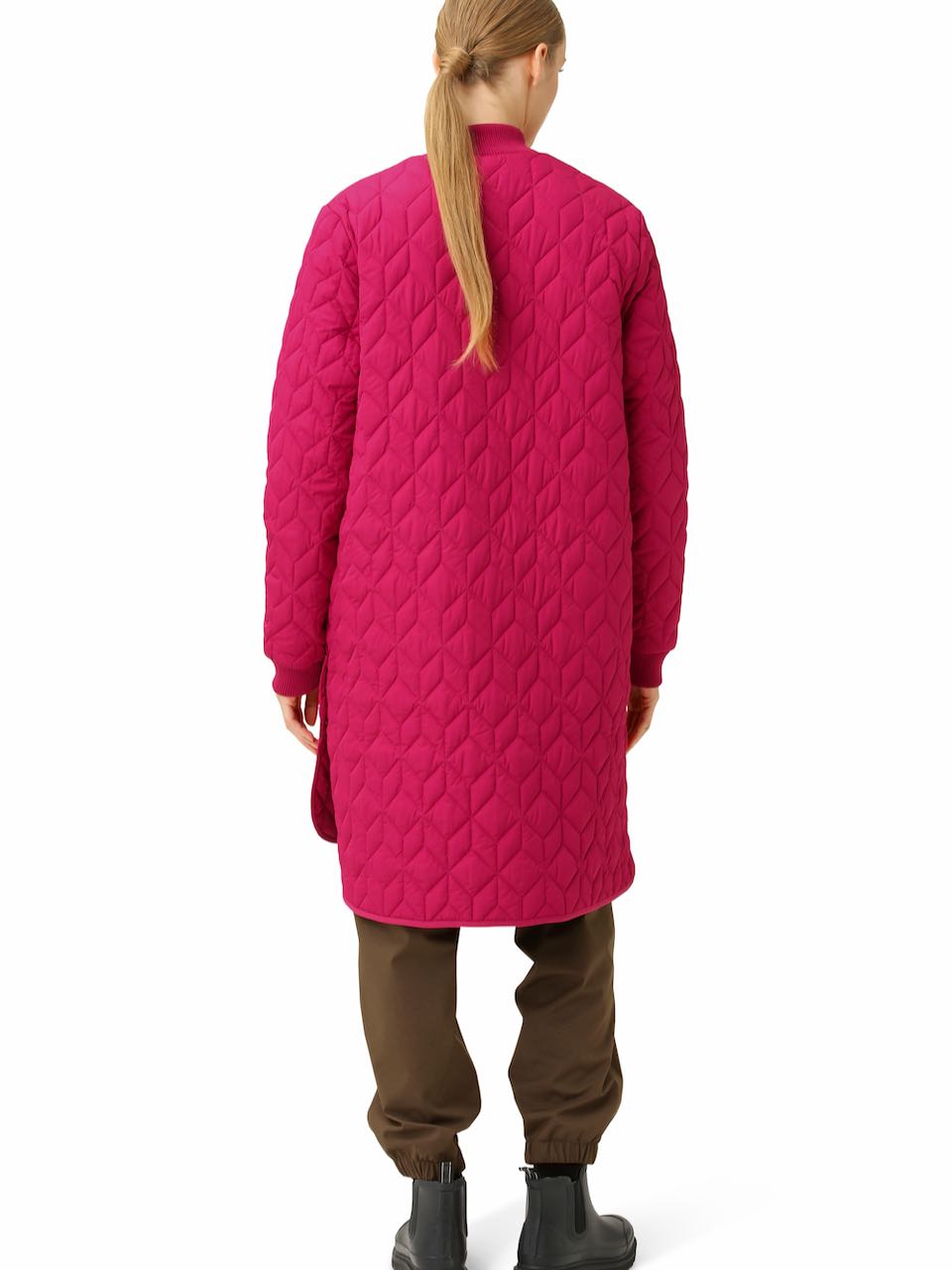 Ilse Jacobsen Knee Length Quilt Coat Art 06 - Sangria