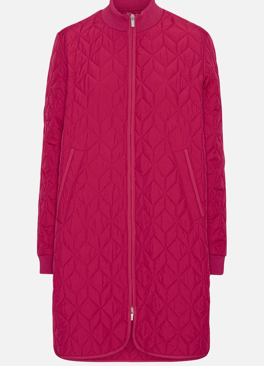 Ilse Jacobsen Knee Length Quilt Coat Art 06 - Sangria