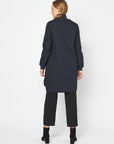 Ilse Jacobsen Knee Length Quilt Coat Art 06 - Dark Indigo