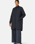 Ilse Jacobsen Knee Length Quilt Coat Art 06 - Dark Indigo