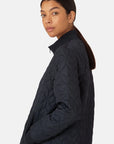 Ilse Jacobsen Knee Length Quilt Coat Art 06 - Dark Indigo