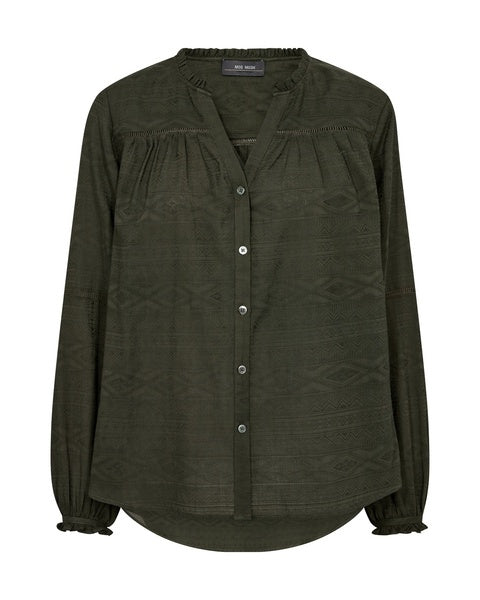 Mos Mosh Benedetta Cotton Shirt - Forest Night