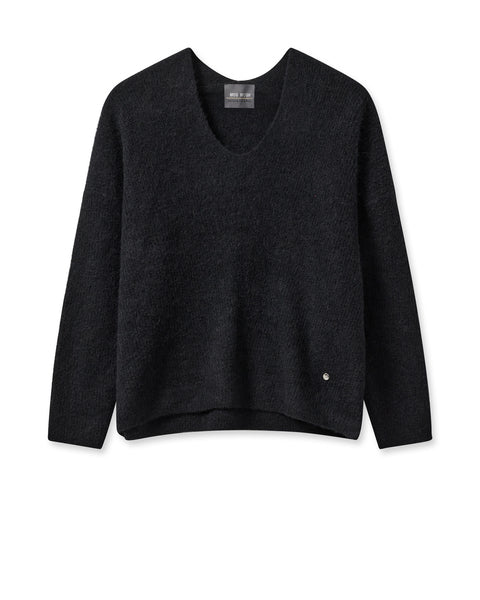 Mos Mosh Thora V-Neck Knit - Black
