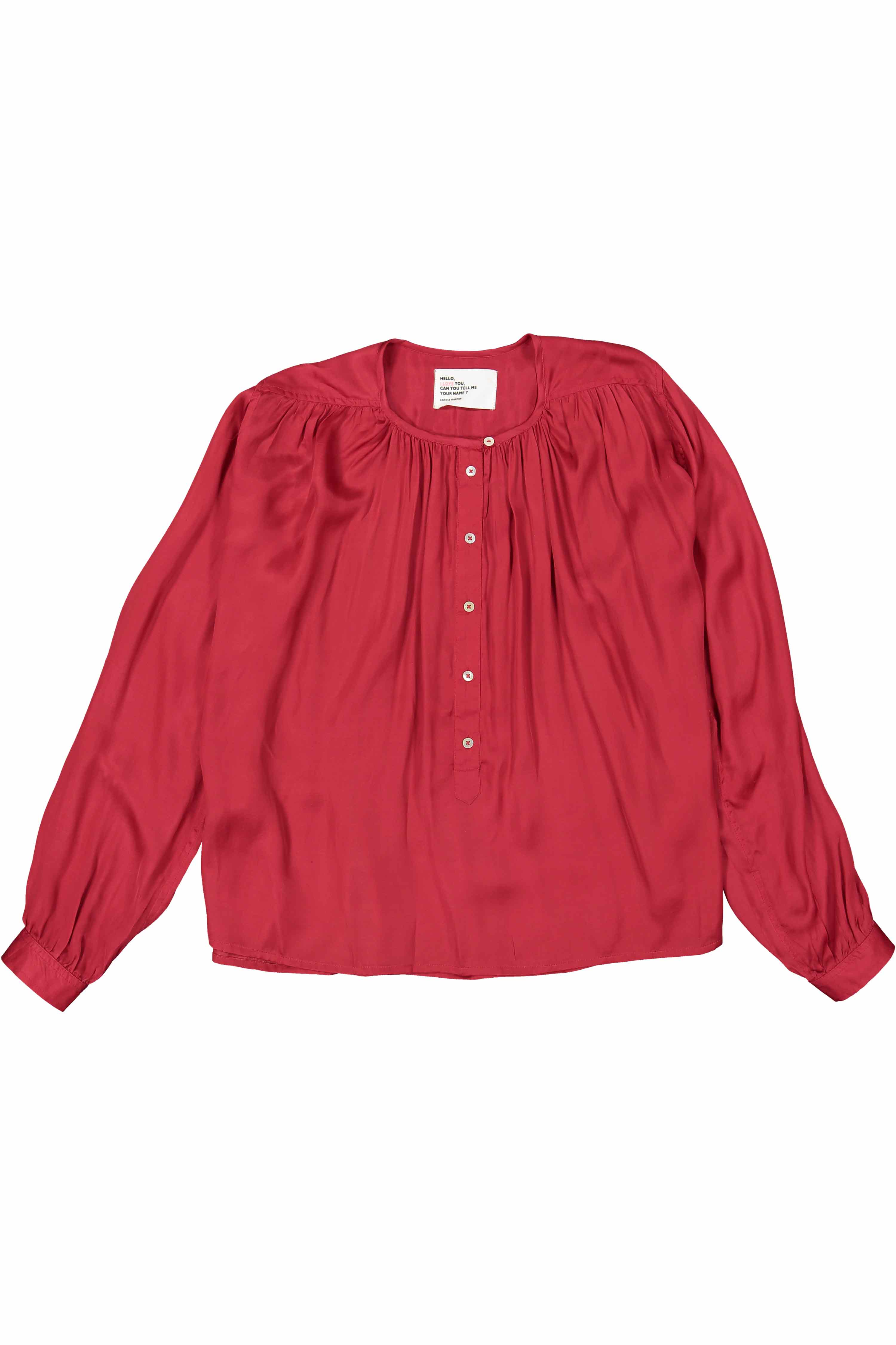 Leon & Harper Blouse Cake Plain - Chilli