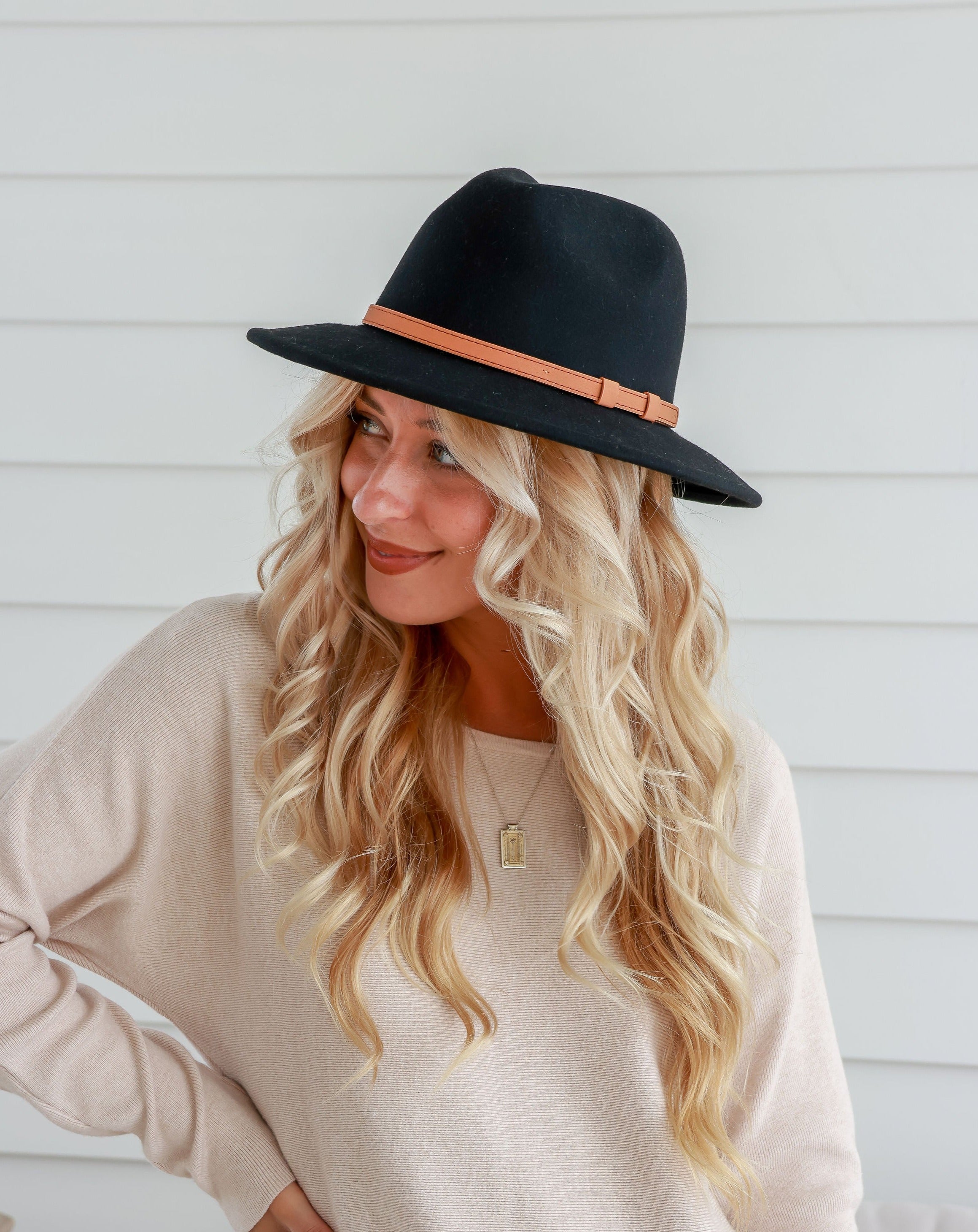 Free Spirit Panama Hat - Black/Tan Band