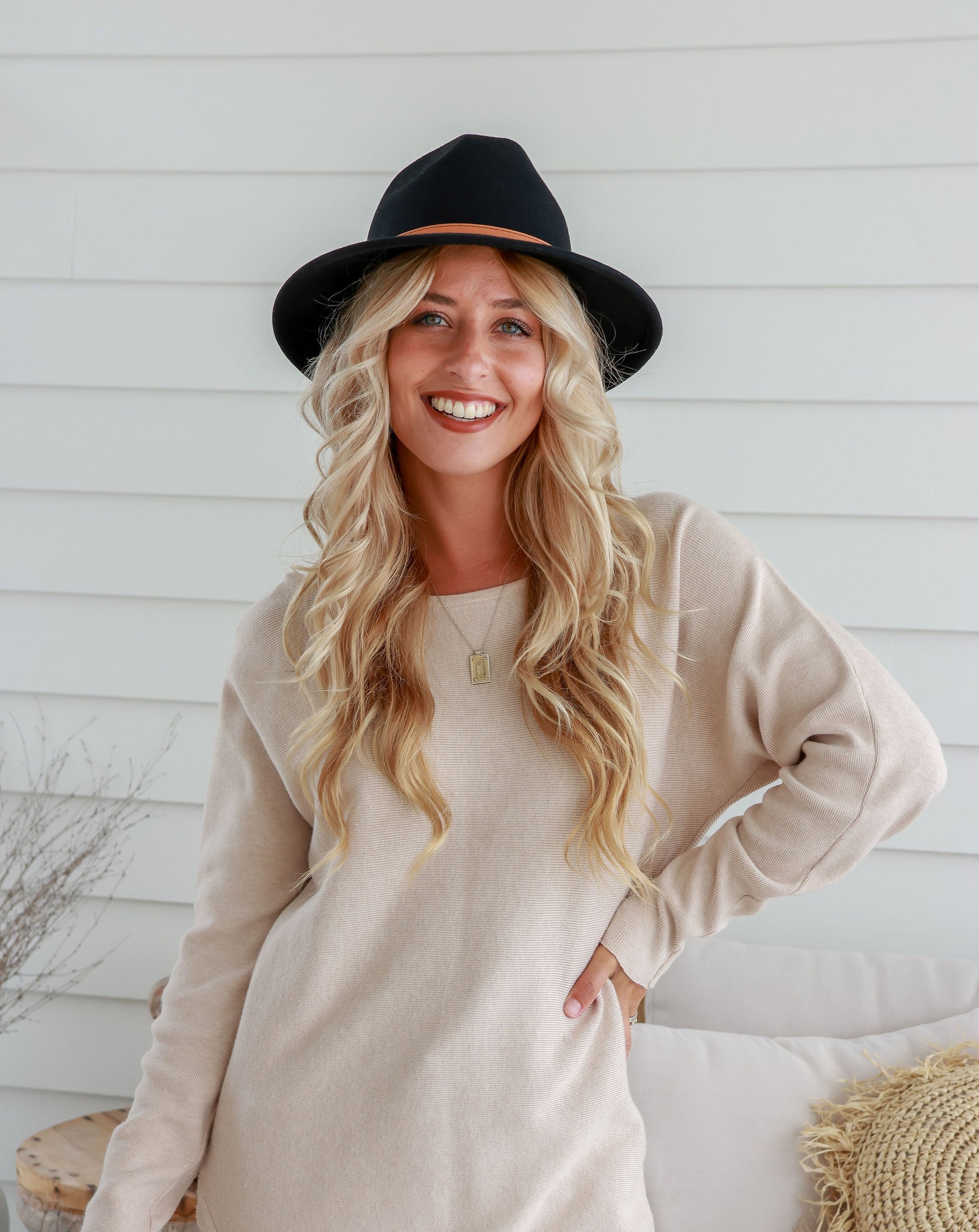 Free Spirit Panama Hat - Black/Tan Band