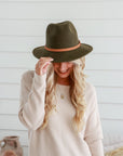 Free Spirit Panama Hat - Khaki / Brown Band