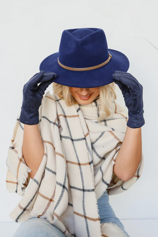 Free Spirit Panama Hat - Navy / Brown Band