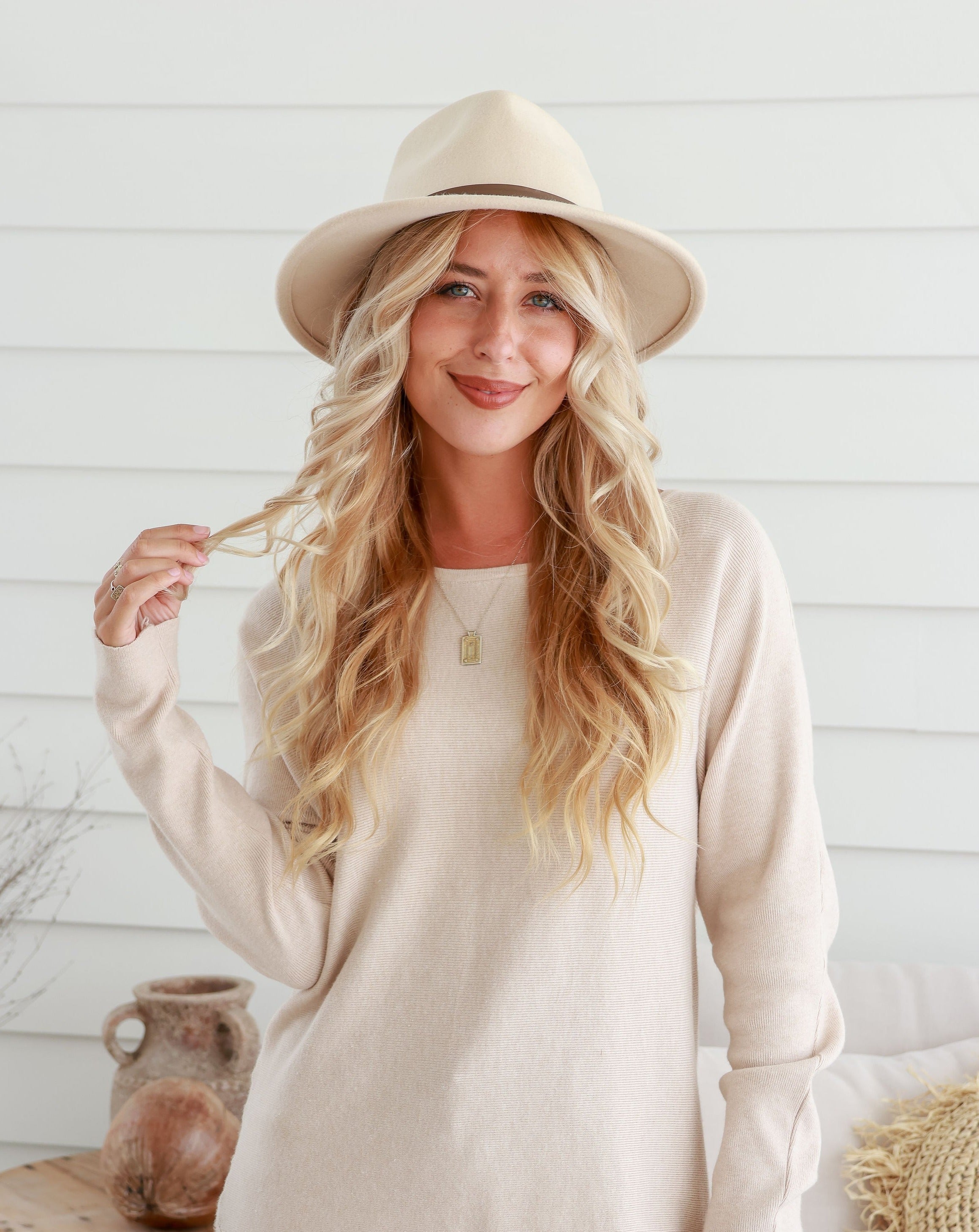 Free Spirit Panama Hat - Oatmeal / Brown Band