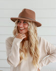 Free Spirit Panama Hat - Tan / Brown Band