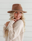 Free Spirit Panama Hat - Tan / Brown Band