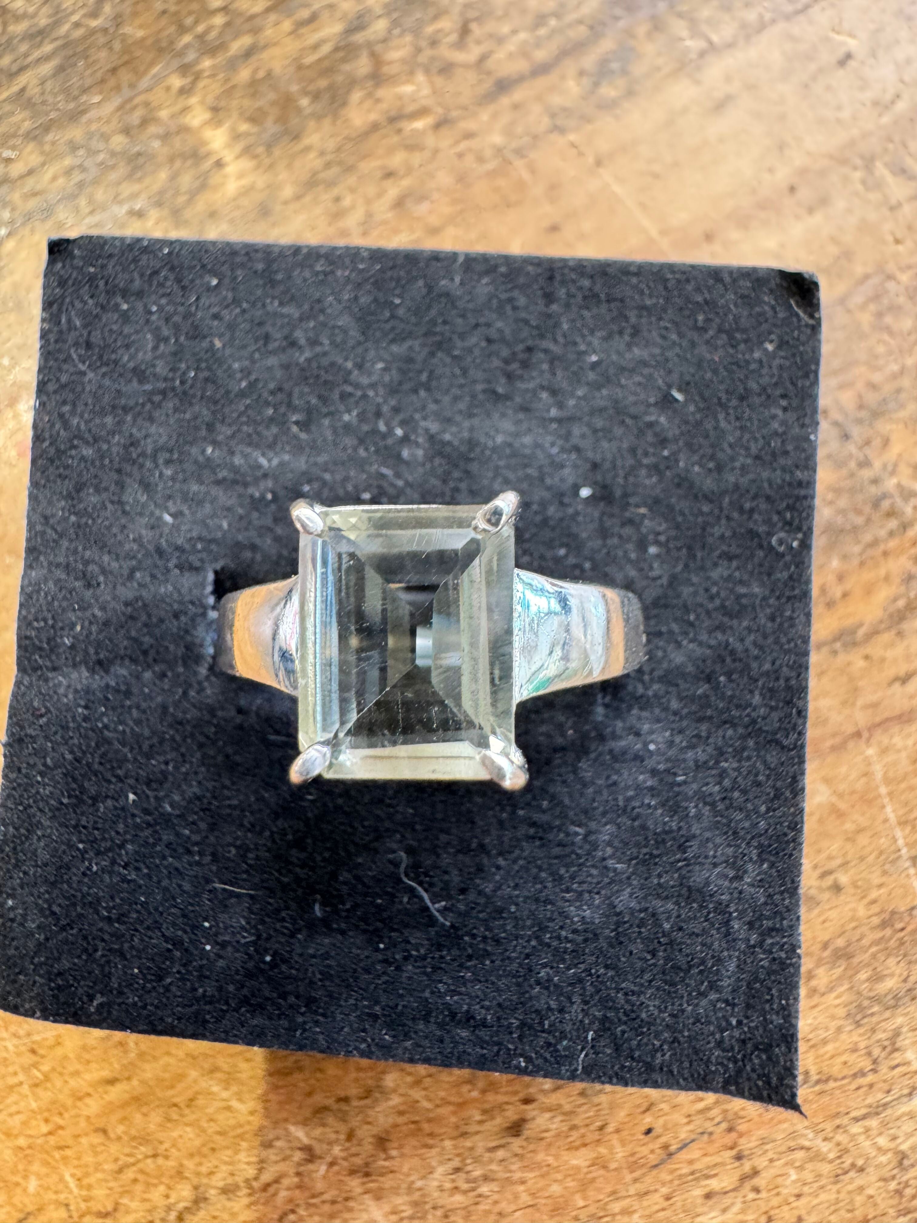 Green Amethyst & 925 Ring