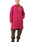 Ilse Jacobsen Knee Length Quilt Coat Art 06 - Sangria