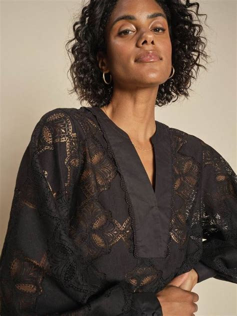 Mos Mosh Yen Lace Blouse -Black