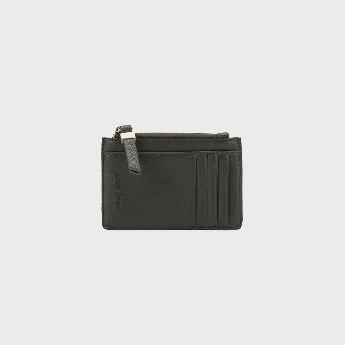 Black Caviar Ines Card Holder / Coin Purse - Dark Olive