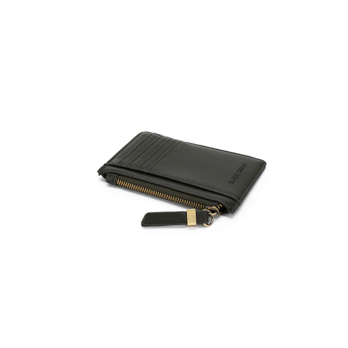 Black Caviar Ines Card Holder / Coin Purse - Dark Olive