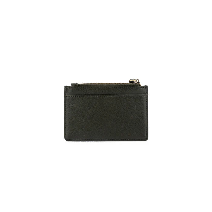 Black Caviar Ines Card Holder / Coin Purse - Dark Olive