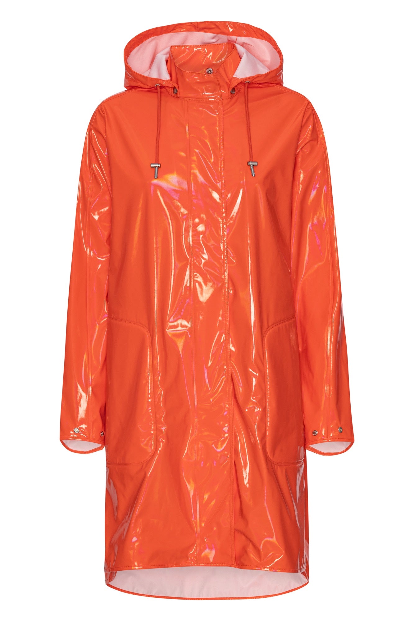 Ilse Jacobsen Rain71G Glossy A-line Raincoat - Hot Orange