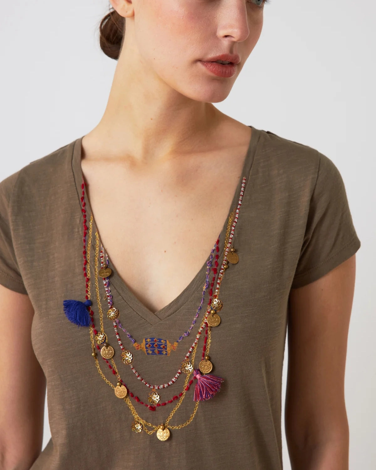 Leon & Harper Tonton Medial T-Shirt - Khaki