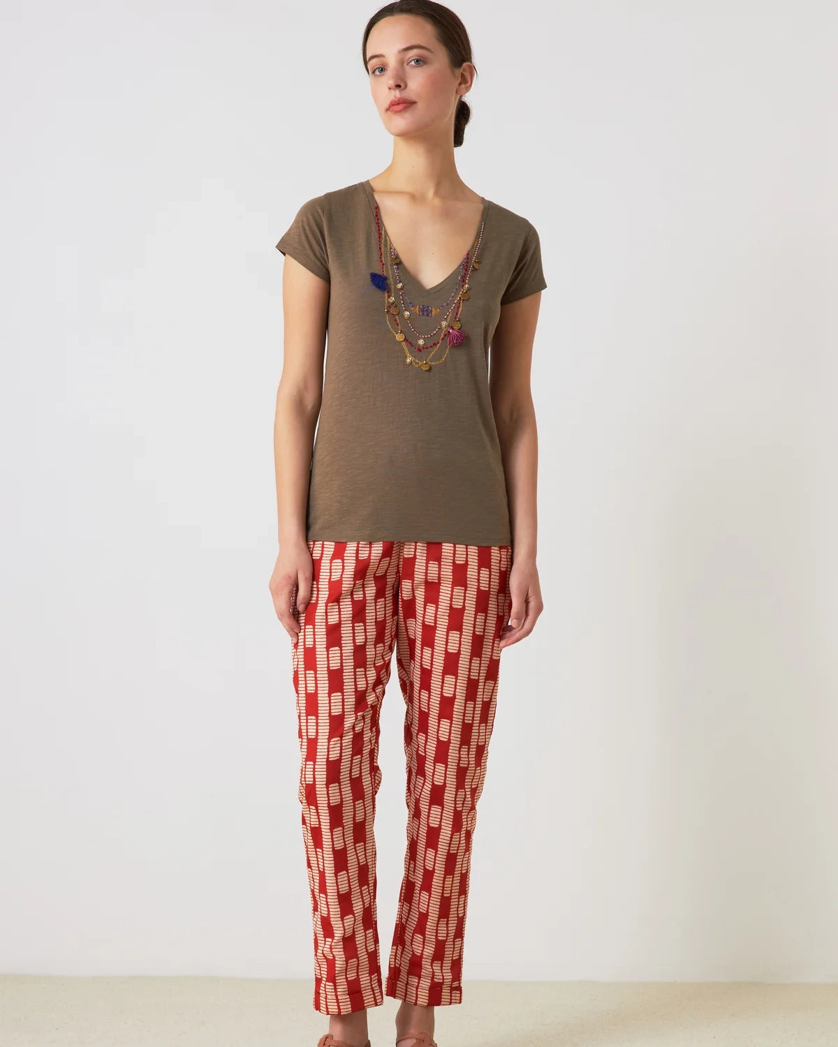 Leon & Harper Tonton Medial T-Shirt - Khaki