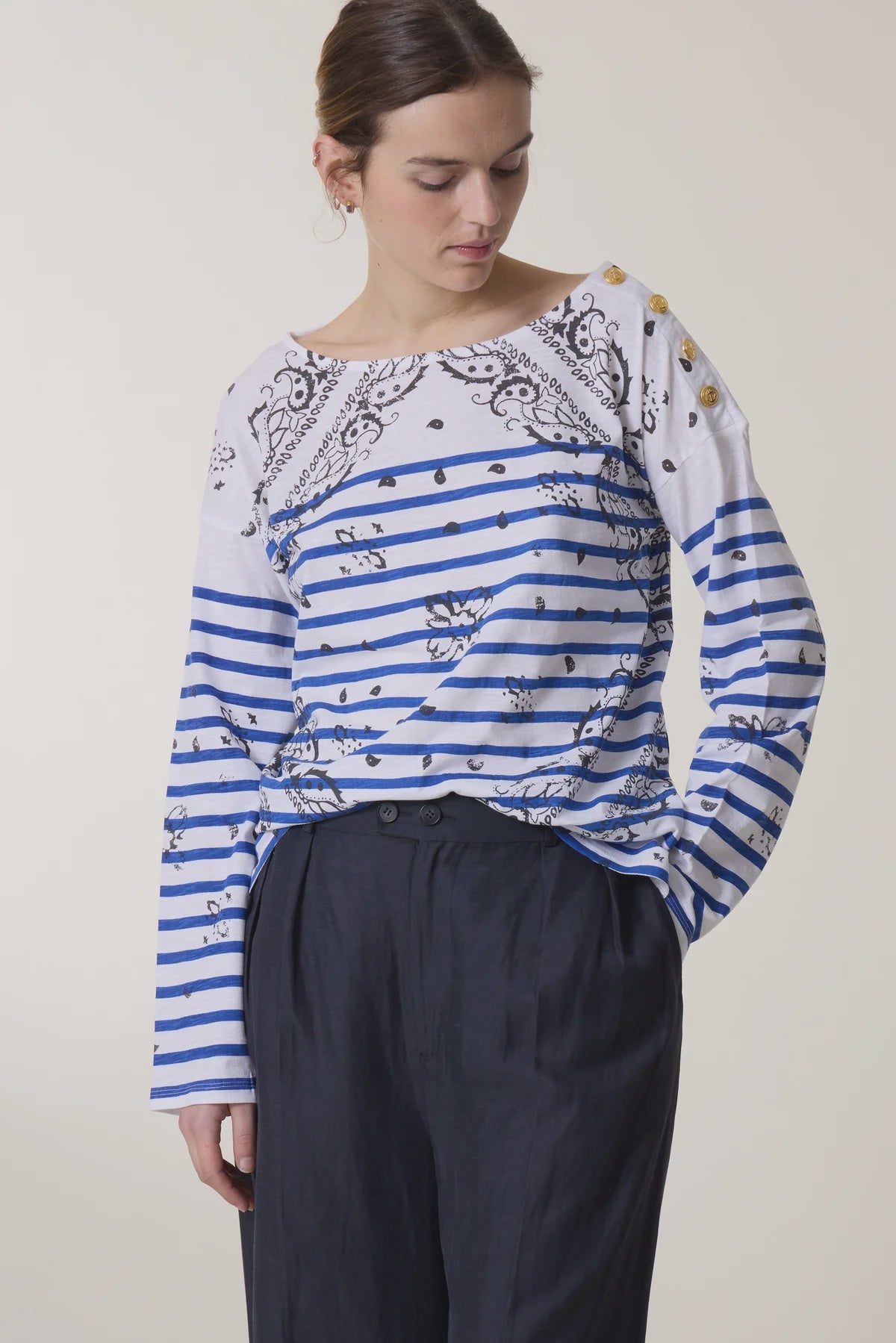 Leon & HarperThilla Paisley T-shirt - Blue