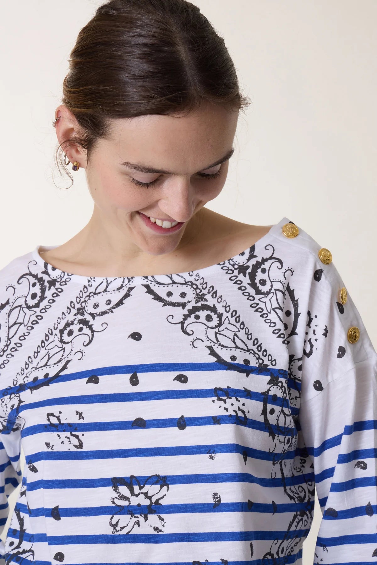 Leon & HarperThilla Paisley T-shirt - Blue