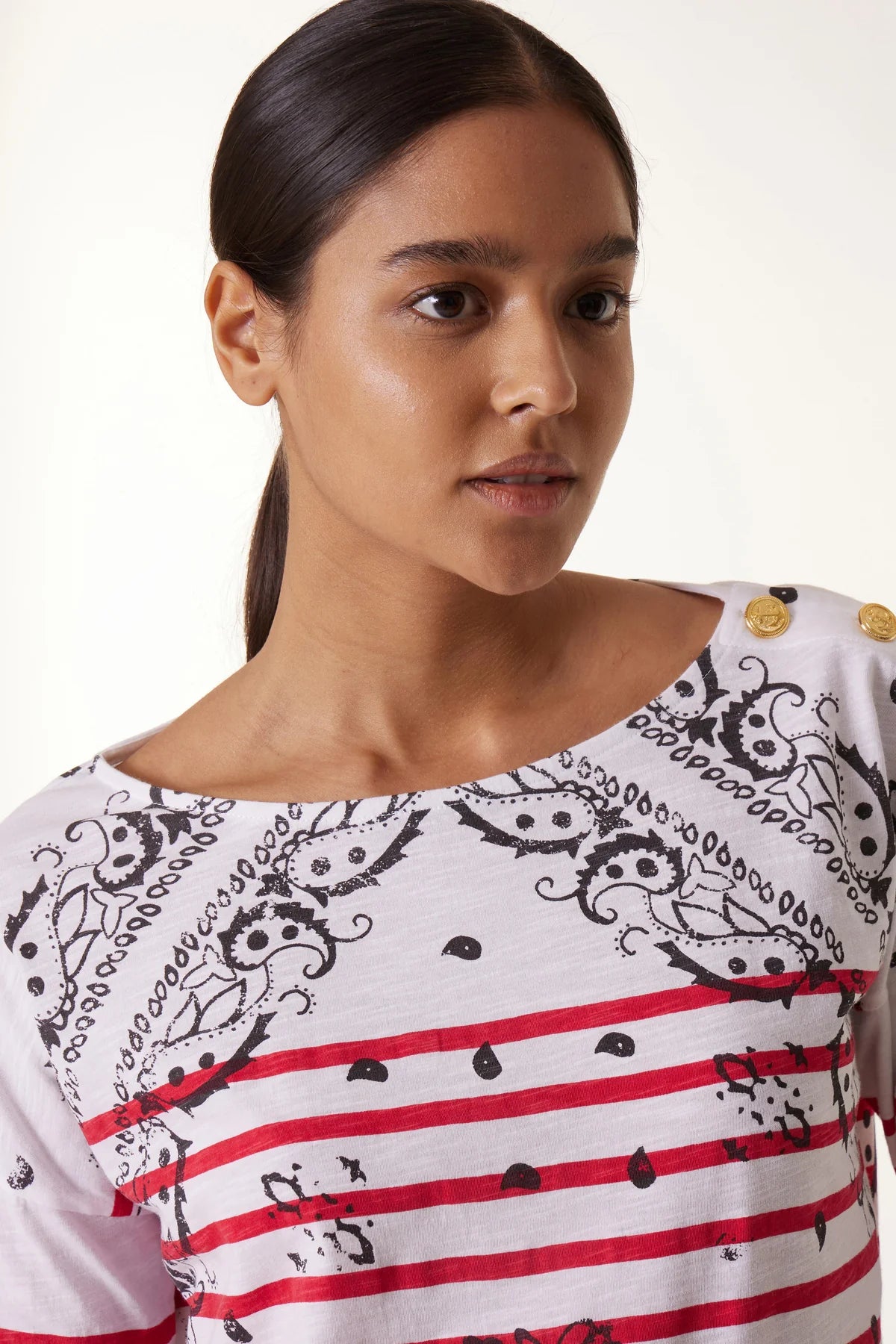 Leon & HarperThilla Paisley T-shirt - Red