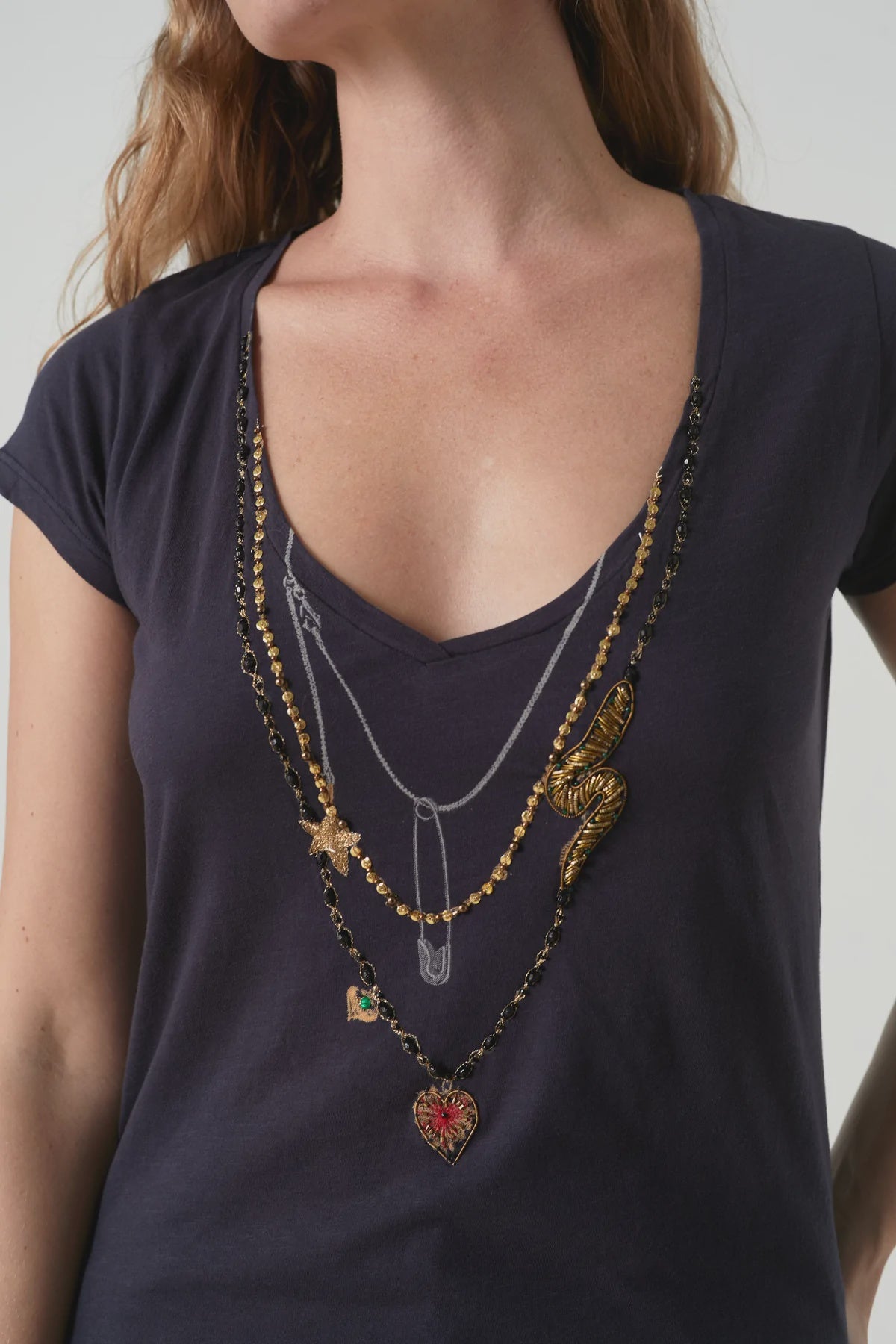 Leon & Harper Tonton Pin's T Shirt - Carbone Black