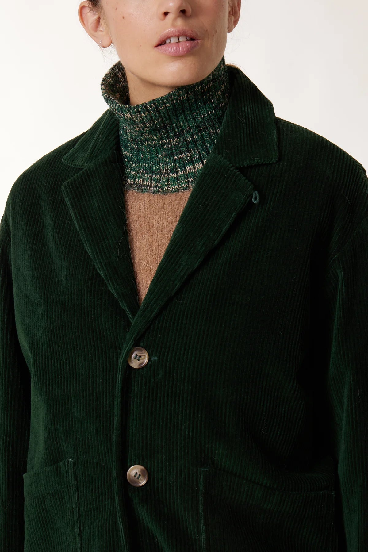 Leon & Harper Viviane Jacket - Green Corduroy