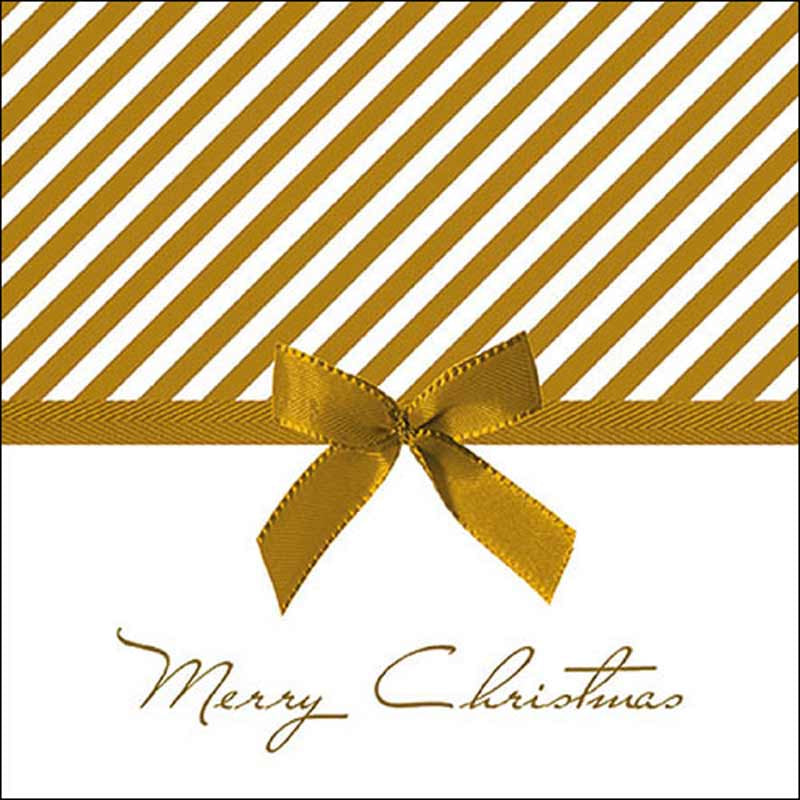 Christmas Luncheon Napkins Bow GOLD - 20 pcs