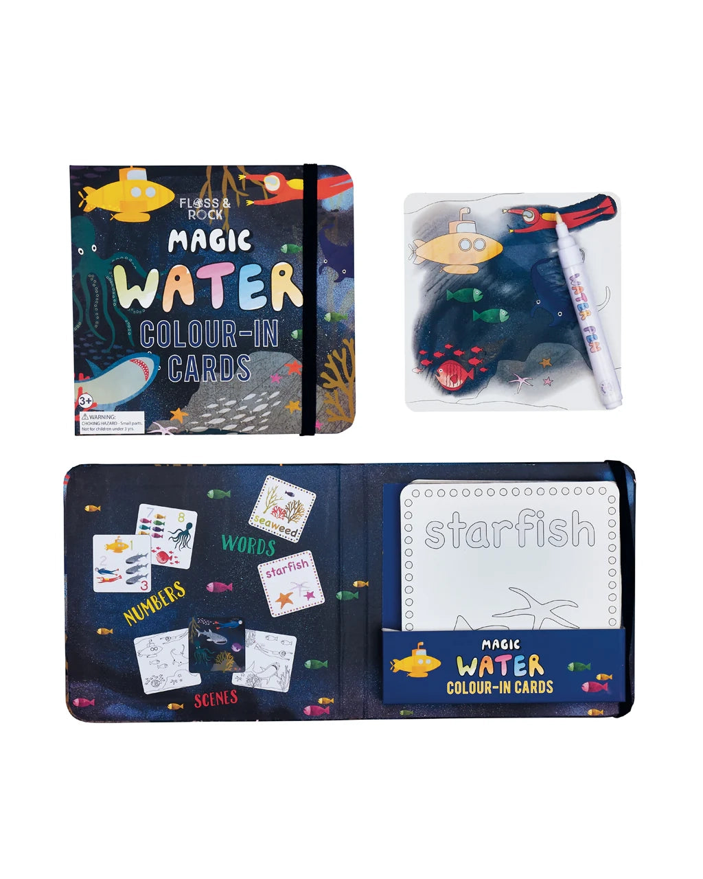 Floss & Rock Water Colouring Pad & Pen - Deep Sea