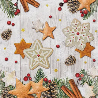 Christmas Luncheon Napkins Cookie Stars - 20 pcs