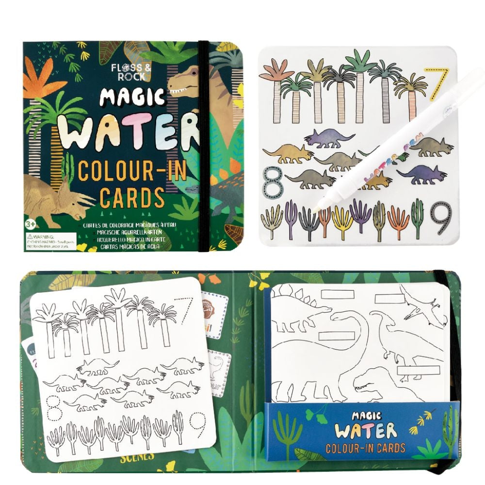 Floss & Rock Water Colouring Pad & Pen - Dino