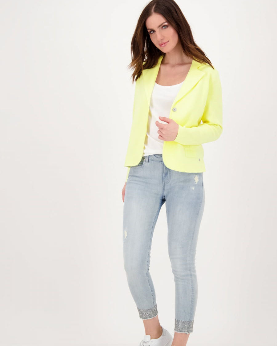 Monari Knitted Jacket Patch Pocket - Sunshine