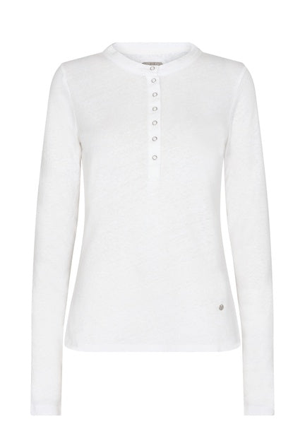 Mos Mosh Rype Long Sleeve Placket Tee - White