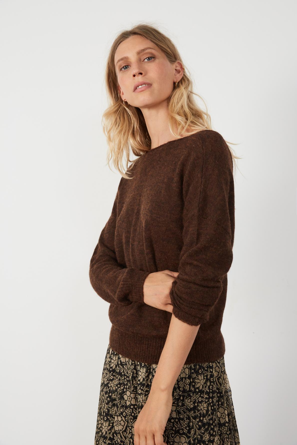 Leon & Harper Baby Alpaca/Merino Jumper - Brown
