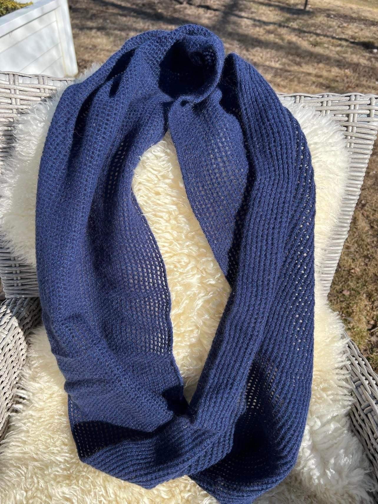 Possrino Possum Merino Fine Knit Military Blue Scarf