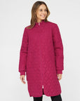 Ilse Jacobsen Knee Length Quilt Coat Art 06 - Sangria