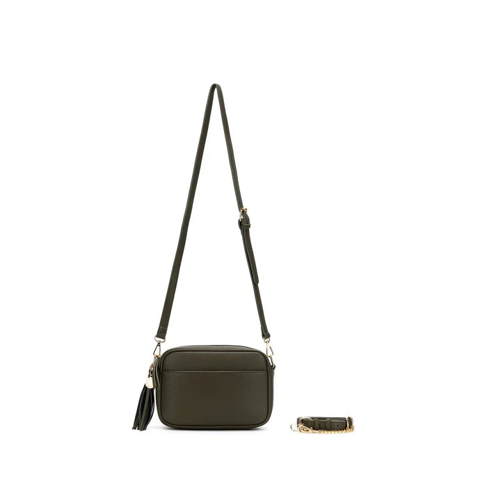Black Caviar Indie Cross Body Bag - Dark Olive