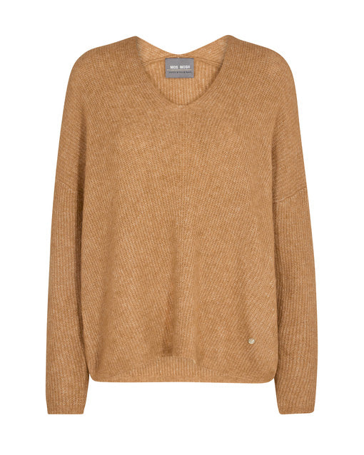 Mos Mosh Thora V-Neck Knit - Chipmunk