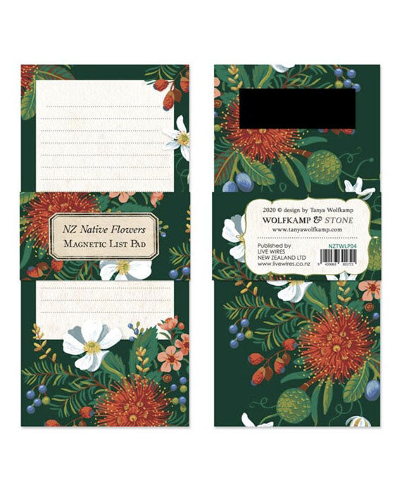 Wolfkamp & Stone NZ Native Flowers Magnetic List Pad