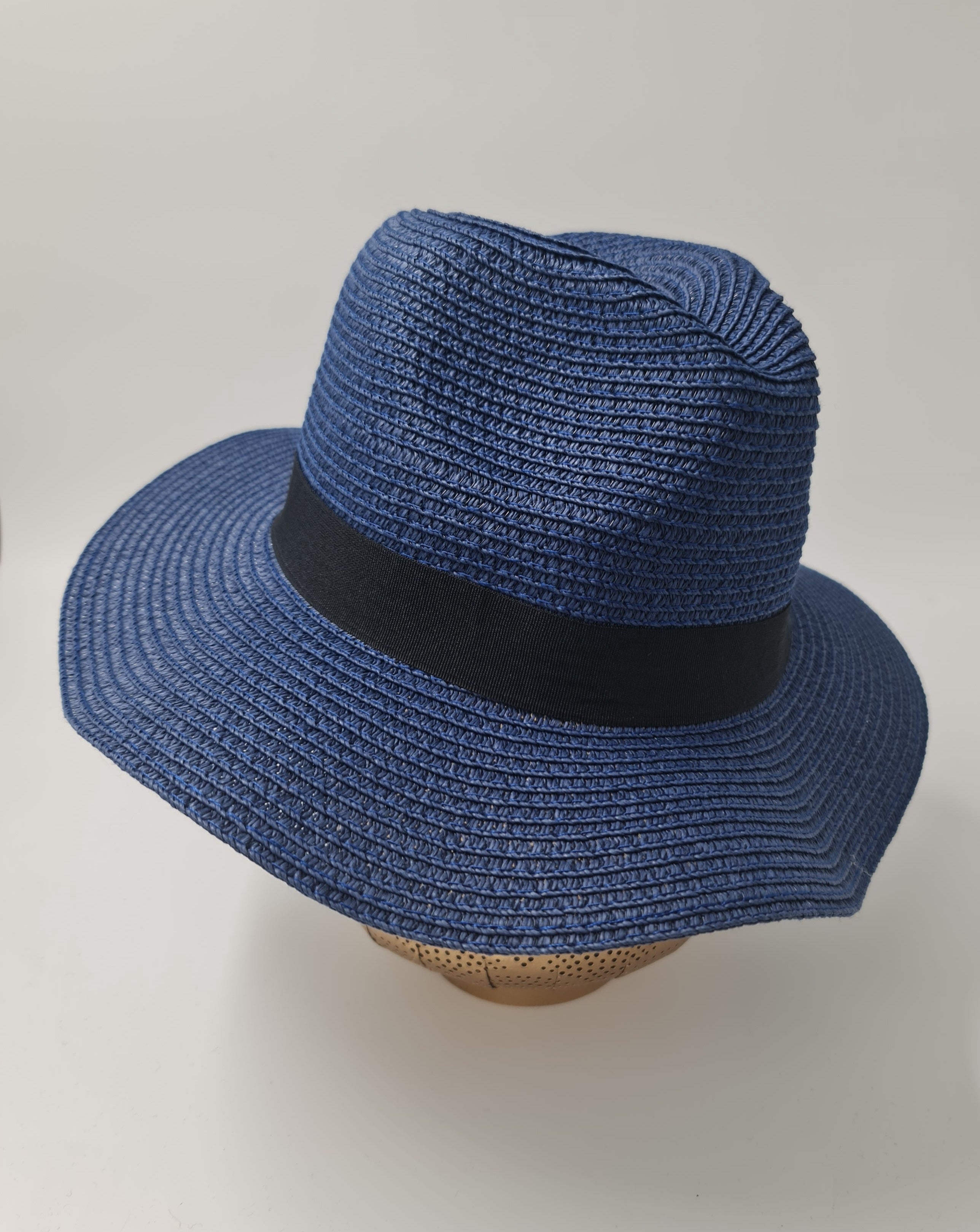 Free Spirit Classic Panama Summer Hat-Navy