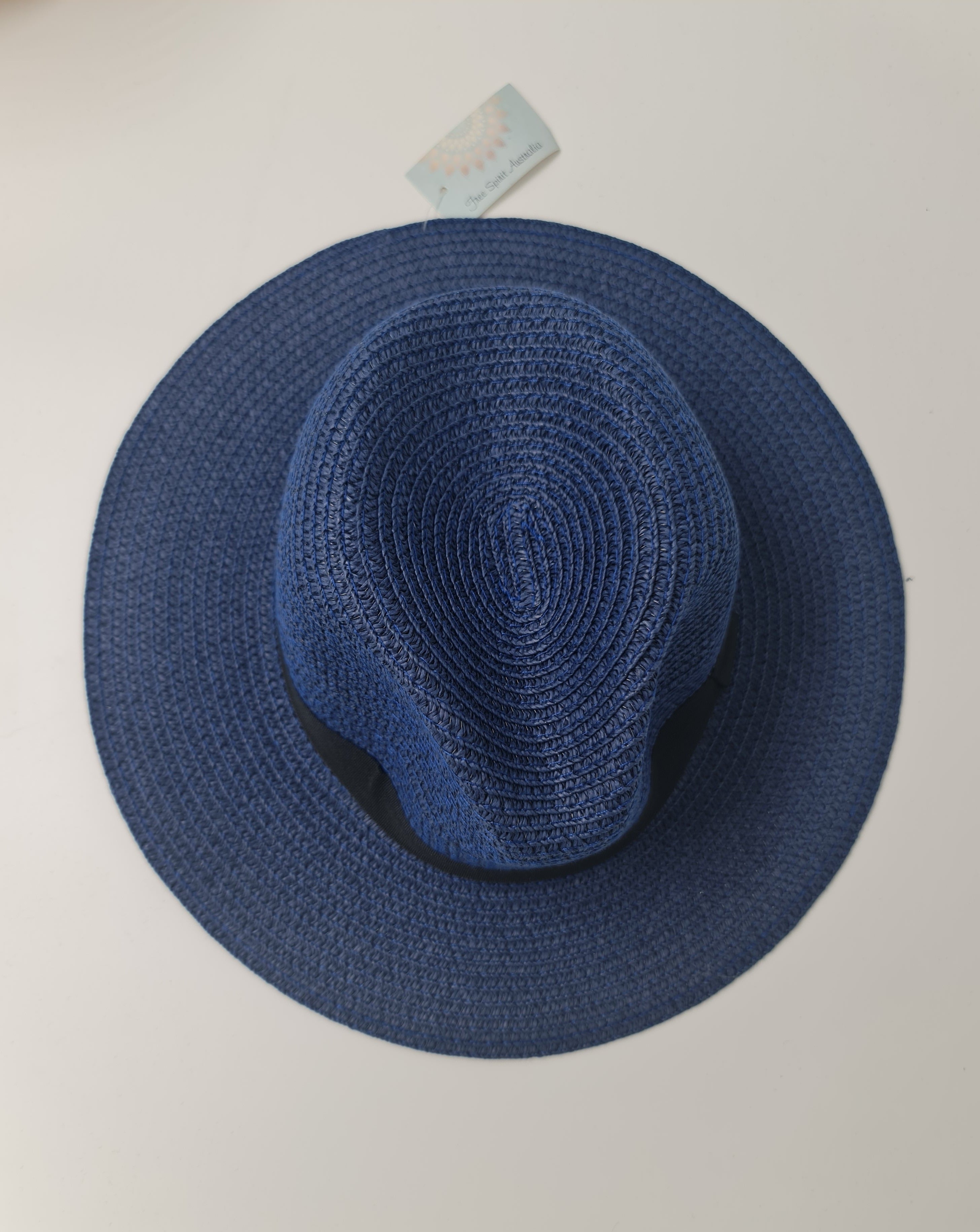 Free Spirit Classic Panama Summer Hat-Navy