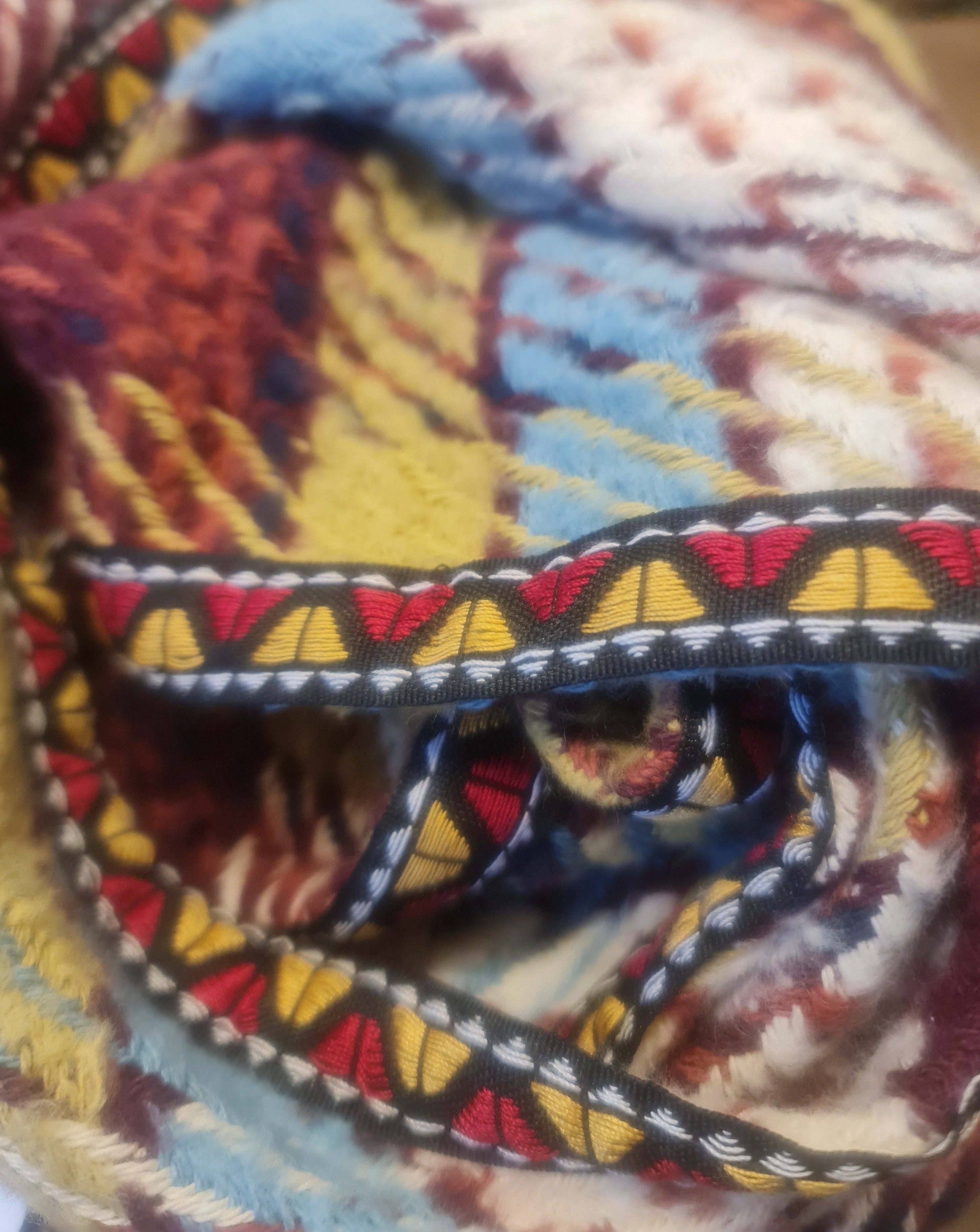 POM Amsterdam Checks Amber Bordeaux Shawl